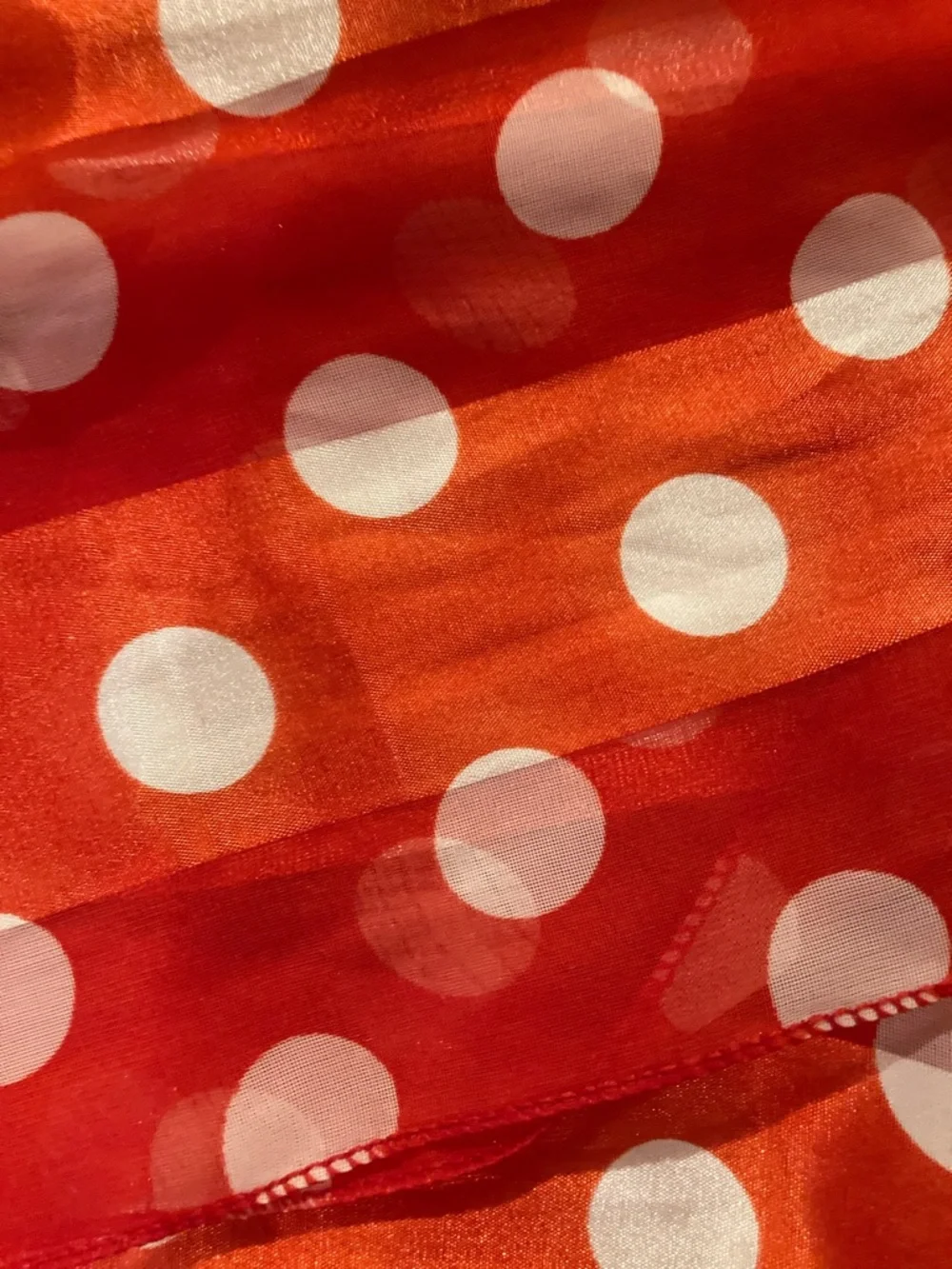 Red Polka Dot Lightweight Scarf Wrap 13in x 60in
